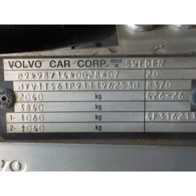 Faro derecho trasero de la carrocería Volvo S80 (TR/TS) (1999 - 2006) 2.4 SE 20V 170 (B5244S)