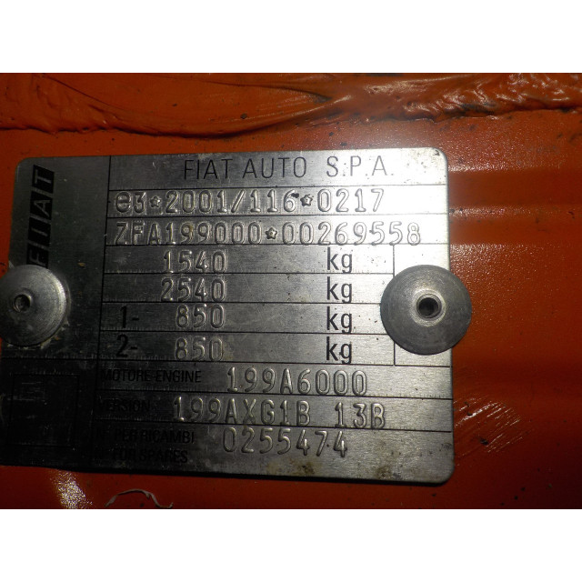 Caja de cambios manual Fiat Grande Punto (199) (2005 - 2011) Hatchback 1.4 16V (199.A.6000)