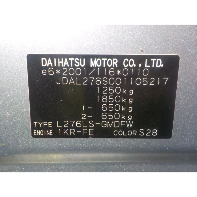 Lado derecho del parabrisas Daihatsu Cuore (2007 - actualidad) Hatchback 1.0 12V DVVT (1KR-FE)
