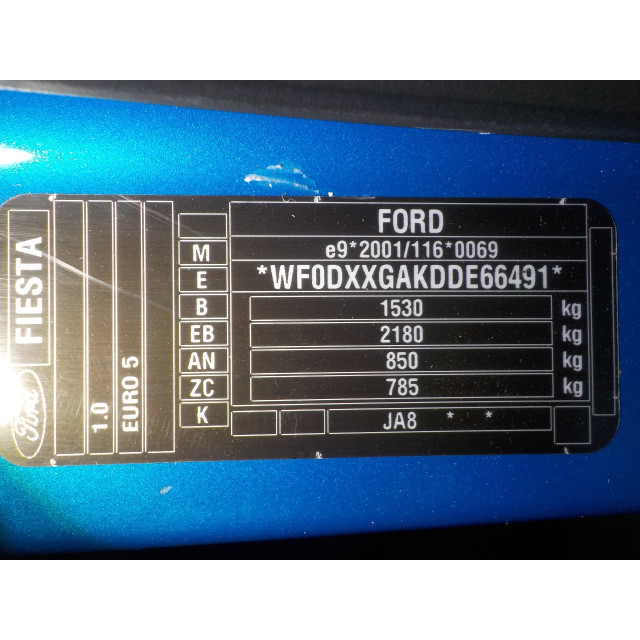 Panel de mando multimedia Ford Fiesta 6 (JA8) (2012 - 2017) Hatchback 1.0 SCI 12V 80 (P4JA(Euro 5))