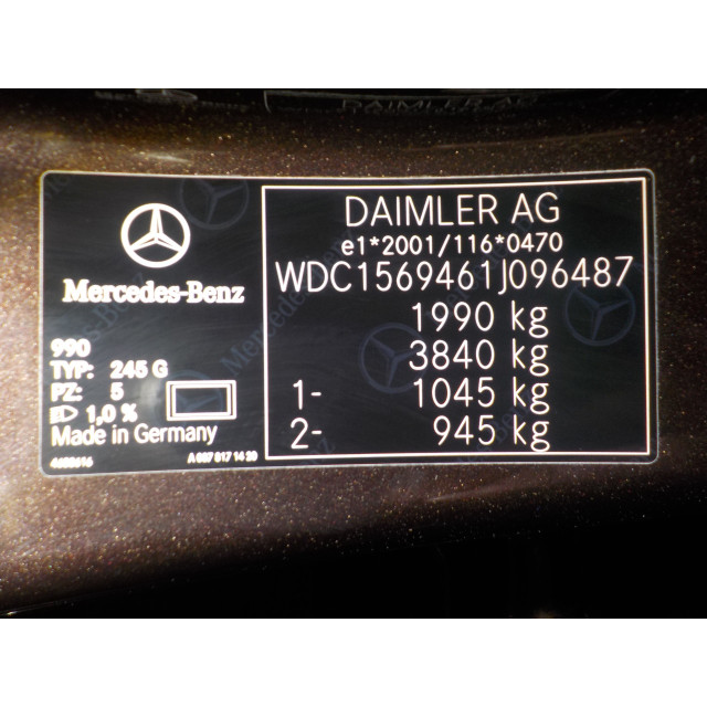 Caja de fusibles Mercedes-Benz GLA (156.9) (2013 - actualidad) SUV 2.0 250 Turbo 16V 4-Matic (M270.920(Euro 6))