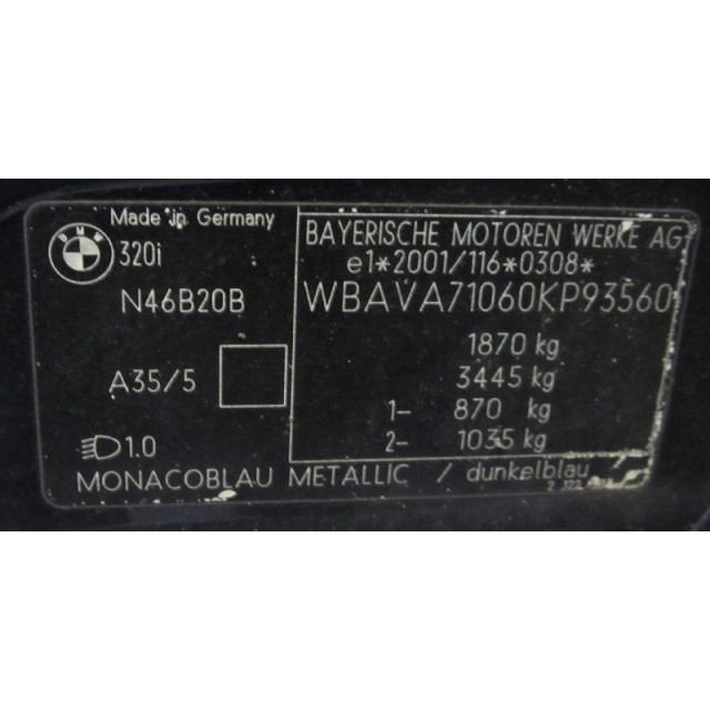 Interruptor del indicador BMW 3 serie (E90) (2004 - 2007) Sedan 320i 16V (N46-B20B)