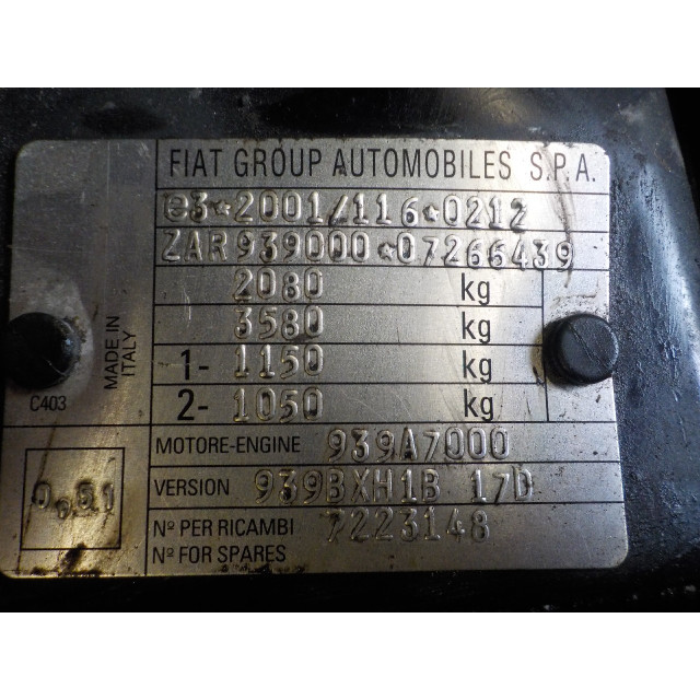 Resorte de presión de gas trasero Alfa Romeo 159 Sportwagon (939BX) (2006 - 2012) Combi 1.9 JTDm (939.A.7000)