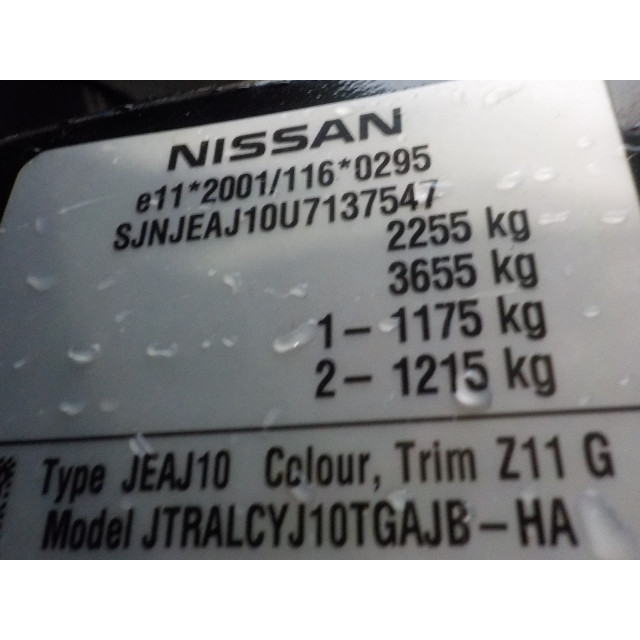 Cinturón de seguridad trasero derecho Nissan/Datsun Qashqai (J10) (2011 - actualidad) SUV 1.6 dCi Pure Drive (R9M)