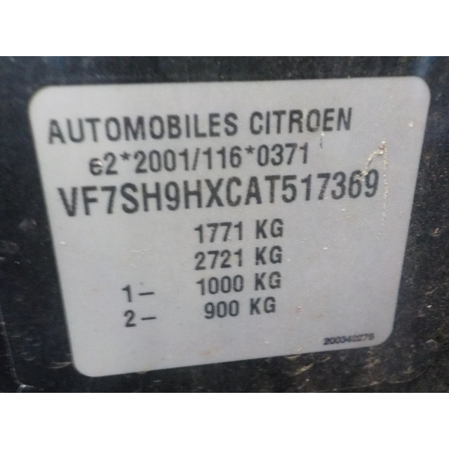 Lado derecho del parabrisas Citroën C3 Picasso (SH) (2009 - 2011) MPV 1.6 HDi 16V 90 (DV6ATED4(9HX))