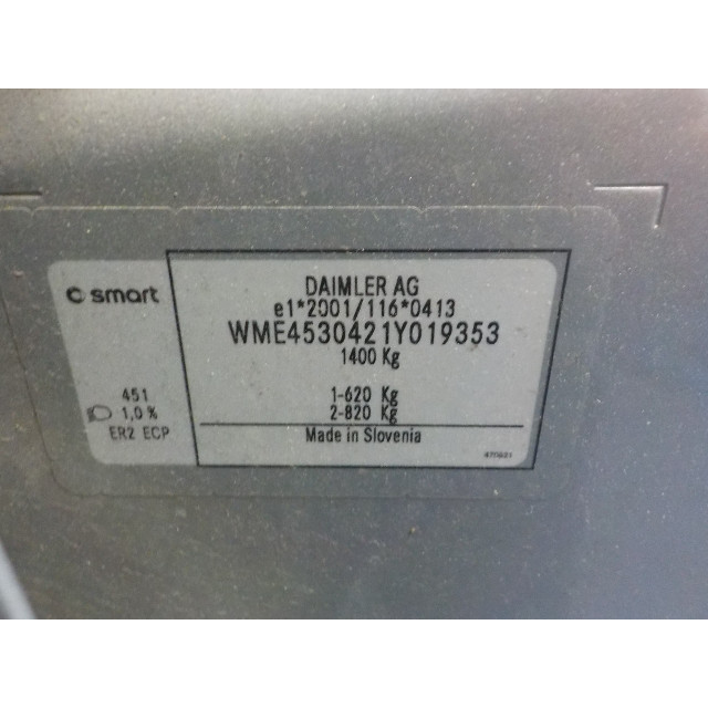 Interruptor del limpiaparabrisas Smart Forfour (453) (2014 - actualidad) Hatchback 5-drs 1.0 12V (M281.920)