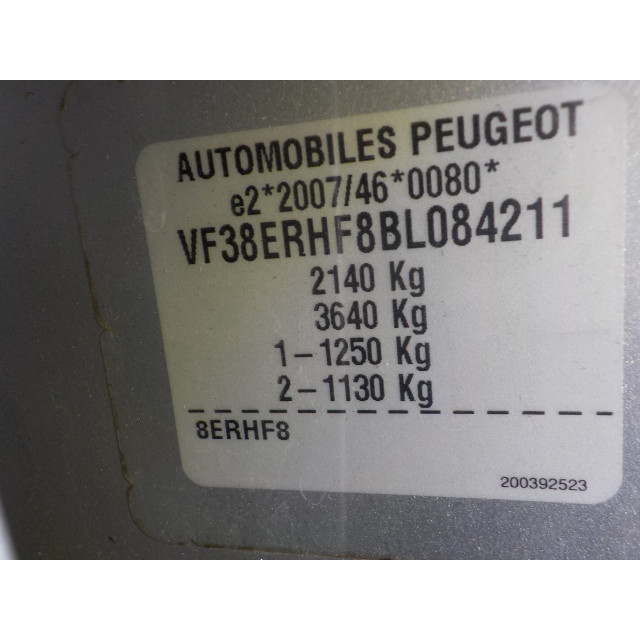 Airbag cortina derecha Peugeot 508 SW (8E/8U) (2010 - 2018) Combi 2.0 HDiF 16V (DW10BTED4(RHF))