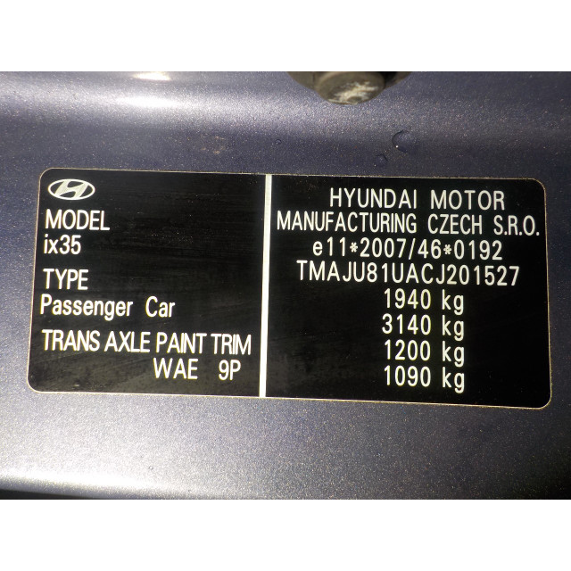 Mecanismo de elevalunas eléctrico de la ventana trasera derecha Hyundai iX35 (LM) (2010 - 2015) SUV 1.7 CRDi 16V (D4FD)