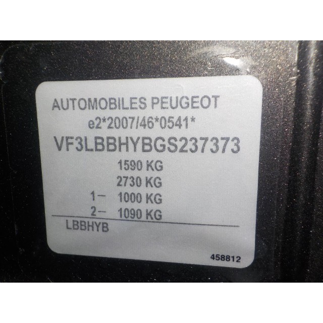 Cubierta trasera Peugeot 308 (L3/L8/LB/LH/LP) (2014 - 2021) Hatchback 1.6 BlueHDi 100 (DV6FD(BHY))