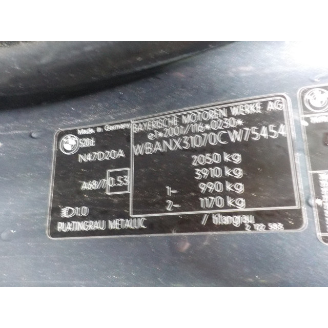 Interruptor de luz BMW 5 serie (E60) (2007 - 2009) Sedan 520d 16V (N47-D20A)