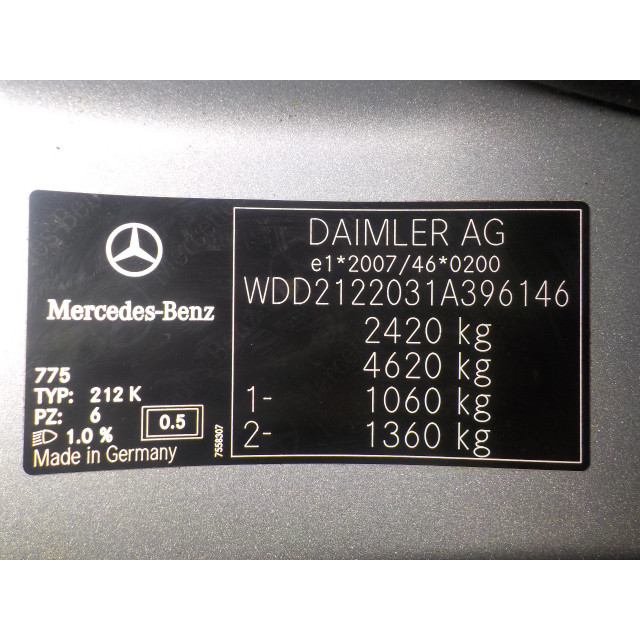 Turbo Mercedes-Benz E Estate (S212) (2009 - actualidad) Combi E-250 CDI 16V BlueEfficiency,BlueTEC (OM651.924)