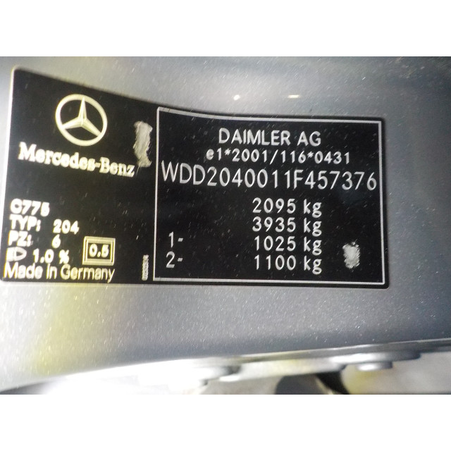 Eje de transmisión trasero derecho Mercedes-Benz C (W204) (2009 - 2014) Sedan 2.2 C-200 CDI 16V BlueEFFICIENCY (OM651.913)