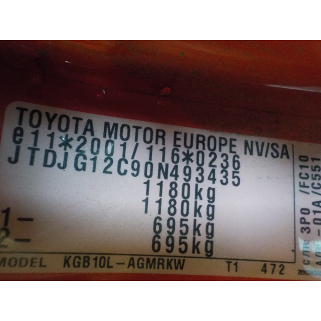 Amortiguador trasero izquierdo Toyota Aygo (B10) (2005 - 2014) Hatchback 1.0 12V VVT-i (1KR-FE)