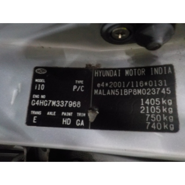 Motor del ventilador de calentador Hyundai i10 (F5) (2008 - 2013) Hatchback 1.1i 12V (G4HG)