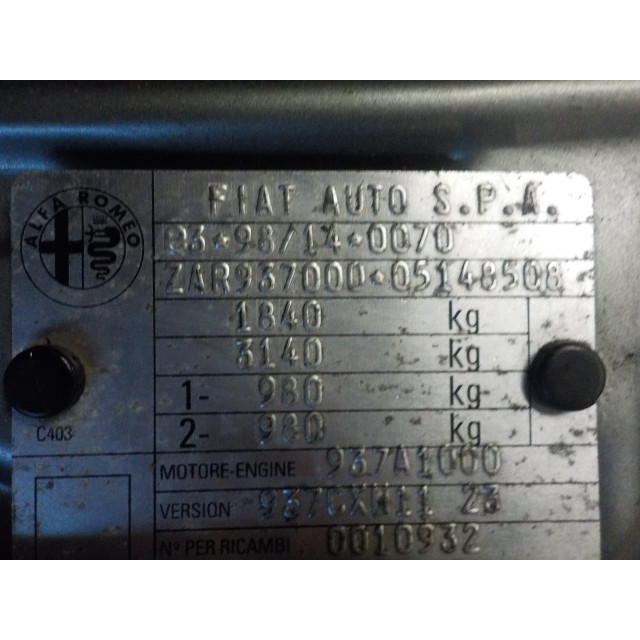 Calefactor del salpicadero Alfa Romeo GT (937) (2003 - 2010) Coupé 2.0 JTS 16V (937.A.1000)