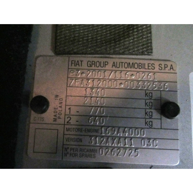 Regulador de gas Fiat 500 (312) (2007 - actualidad) Hatchback 1.2 69 (169.A.4000(Euro 5))