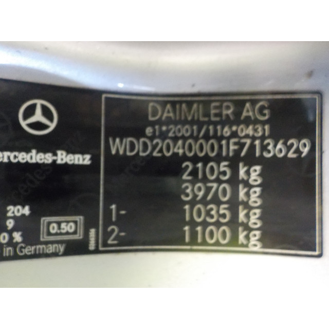 Mecanismo de elevalunas eléctrico de la ventana delantera derecha Mercedes-Benz C (W204) (2010 - 2014) Sedan 2.2 C-180 CDI 16V BlueEFFICIENCY (OM651.913)