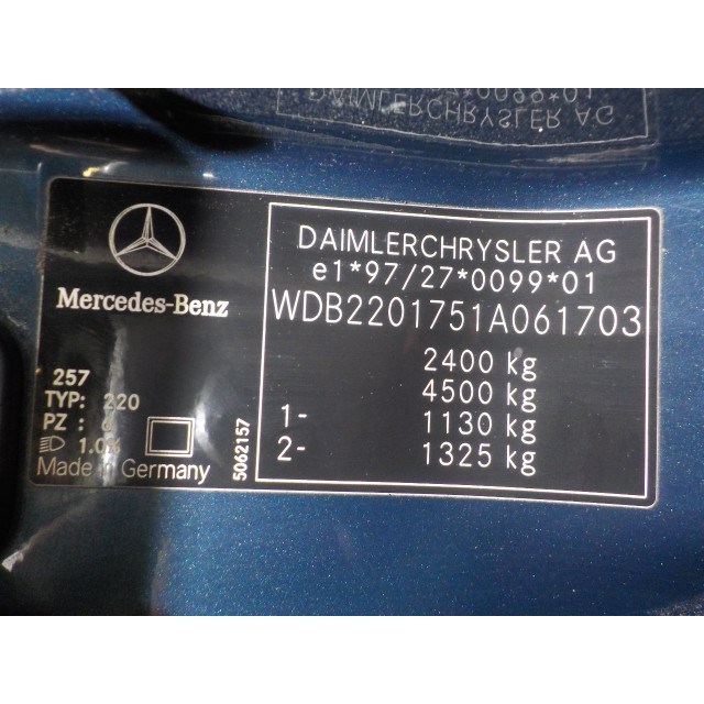 Motor de arranque Mercedes-Benz S (W220) (1998 - 2005) Sedan 5.0 S-500 V8 24V (M113.960)