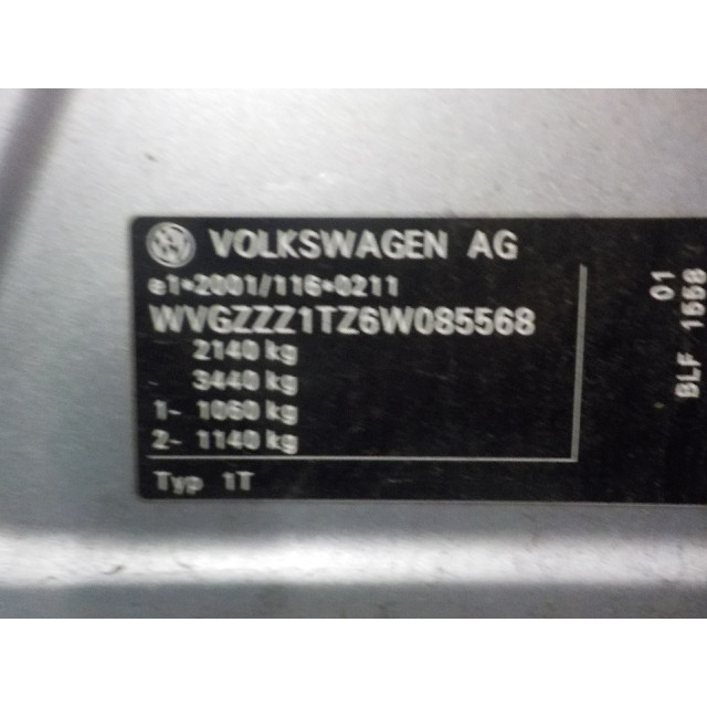 Retrovisor derecho eléctrico Volkswagen Touran (1T1/T2) (2003 - 2007) MPV 1.6 FSI 16V (BLF(Euro 4))