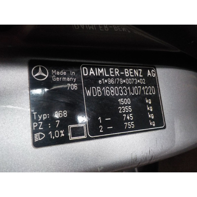Motor del limpiaparabrisas trasero Mercedes-Benz A (W168) (1997 - 2004) Hatchback 1.6 A-160 (M166.960)