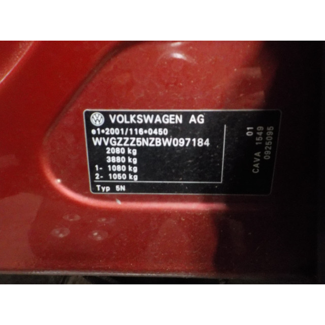 Mecanismo de elevalunas eléctrico de la ventana trasera izquierda Volkswagen Tiguan (5N1/2) (2008 - 2018) SUV 1.4 TSI 16V (CAVA(Euro 5))