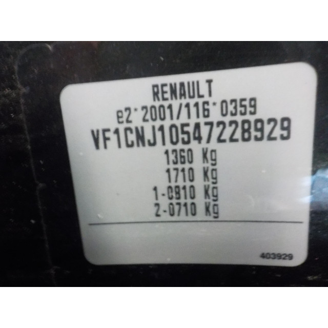 Mecanismo trasero del limpiaparabrisas Renault Twingo II (CN) (2007 - 2014) Hatchback 3-drs 1.2 16V (D4F-770)