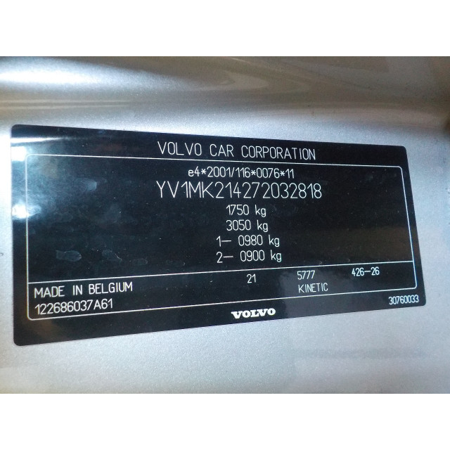 Mecanismo de elevalunas eléctrico de la ventana delantera derecha Volvo C30 (EK/MK) (2006 - 2012) 1.8 16V (B4184S11)