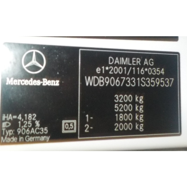 Cilindro de freno principal Mercedes-Benz Sprinter 3/5t (906.73) (2006 - 2009) Bus 311 CDI 16V (OM646.985)