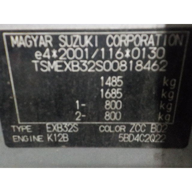 Caja de cambios manual Suzuki Splash (2010 - 2015) MPV 1.2 VVT 16V (K12B)