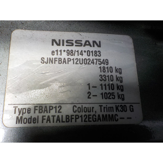 Motor del ventilador Nissan/Datsun Primera (P12) (2002 - 2008) Hatchback 1.8 16V (QG18DE(Euro 3)