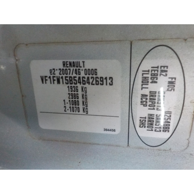 Caja de cambios manual Renault Kangoo Express (FW) (2009 - actualidad) Van 1.5 dCi 90 FAP (K9K-808(K9K-E8))