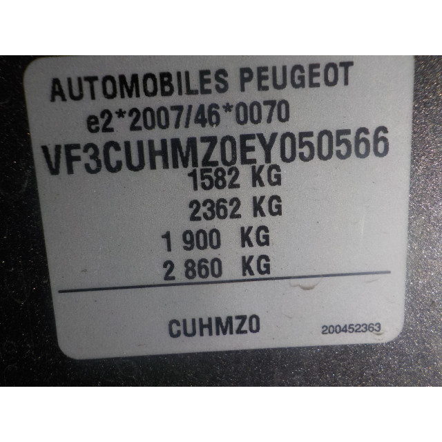 Calefactor del salpicadero Peugeot 2008 (CU) (2013 - actualidad) MPV 1.2 Vti 12V PureTech 82 (EB2(HMZ))