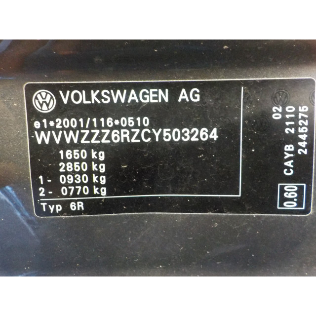 Resorte de presión de gas trasero Volkswagen Polo V (6R) (2009 - 2014) Hatchback 1.6 TDI 16V 90 (CAYB(Euro 5))