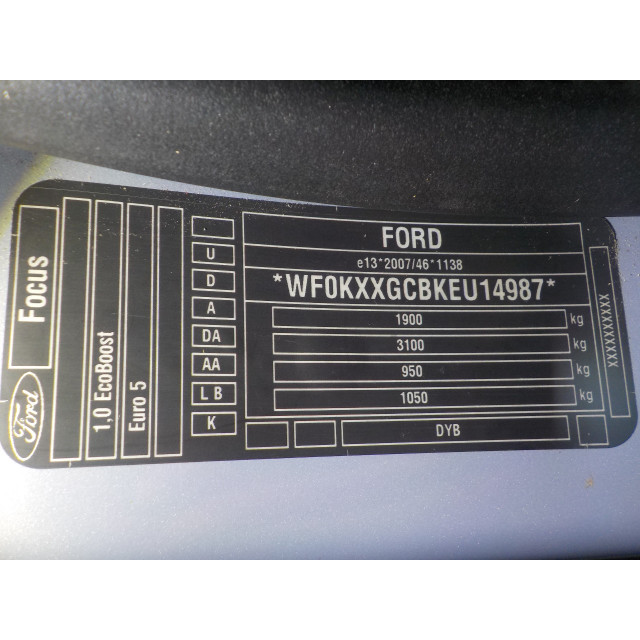 Pinza delantera derecha Ford Focus 3 (2012 - 2018) Hatchback 1.0 Ti-VCT EcoBoost 12V 125 (M1DA(Euro 5))