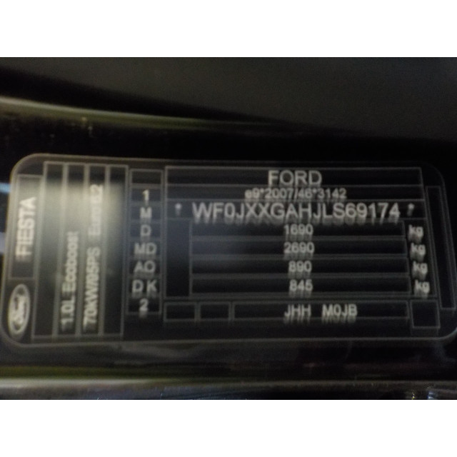 Mecanismo de cierre central eléctrico del bloqueo de la puerta delantera izquierda Ford Fiesta 7 (2021 - 2023) Hatchback 1.0 EcoBoost 12V (M0JB)