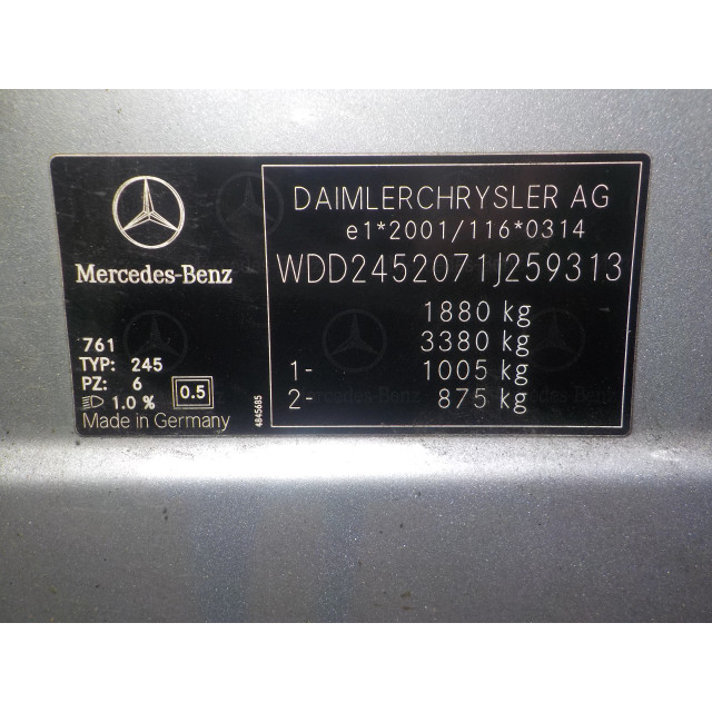 Mecanismo de elevalunas eléctrico de la ventana delantera derecha Mercedes-Benz B (W245/242) (2005 - 2011) Hatchback 2.0 B-180 CDI 16V (OM640.940(Euro 4))