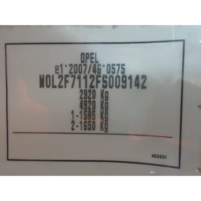 Rejilla Opel Vivaro (2014 - actualidad) Van 1.6 CDTI Biturbo 120 (R9M-450)