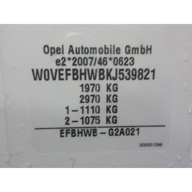 Caja de cambios manual Opel Combo Cargo (2018 - actualidad) Van 1.6 CDTI 75 (B16DTL(DV6FE))