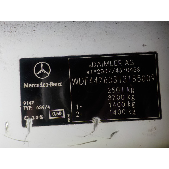 Guantera Mercedes-Benz Vito (447.6) (2014 - actualidad) Van 1.6 109 CDI 16V (OM622.951(R9M-503))